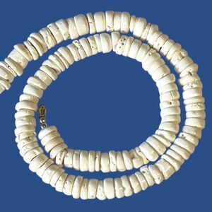 Vintage Puka Shell Necklace Chunky 10mm Beach Summer Resort Coastal 19.5" 76g
